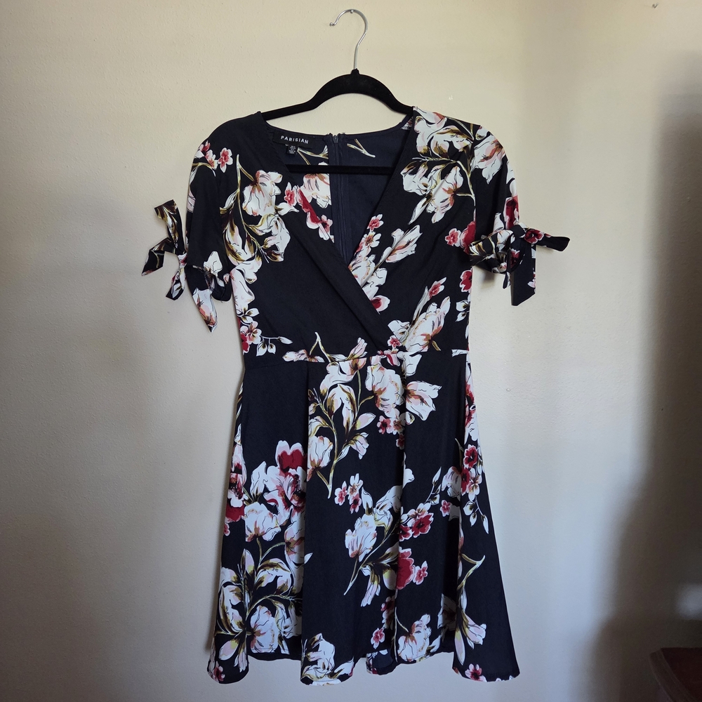 Parisian Works Pink and White Puff Sleeve Mini Sundress